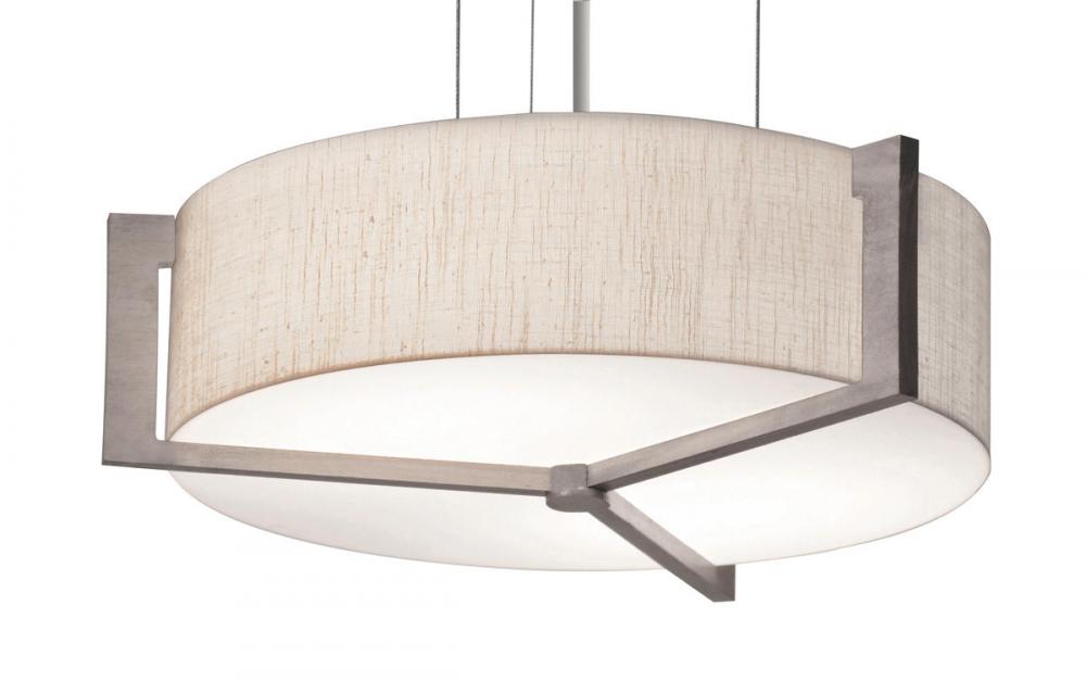 Apex 17&#39;&#39; LED Pendant - Weathered Grey Finish - Jute Shade