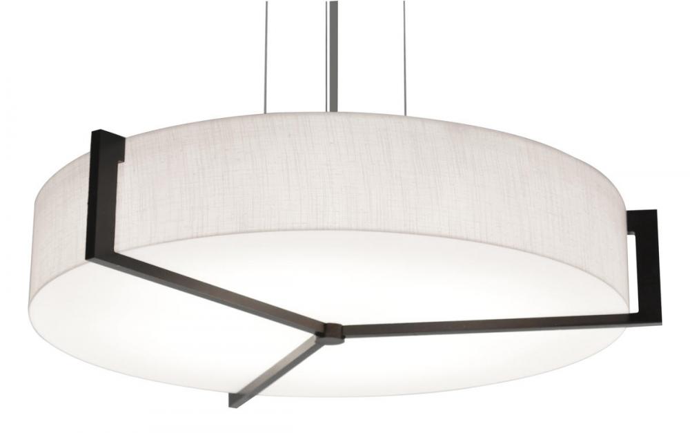 Apex 21&#39;&#39; LED Pendant - Espresso Finish - Linen White Shade