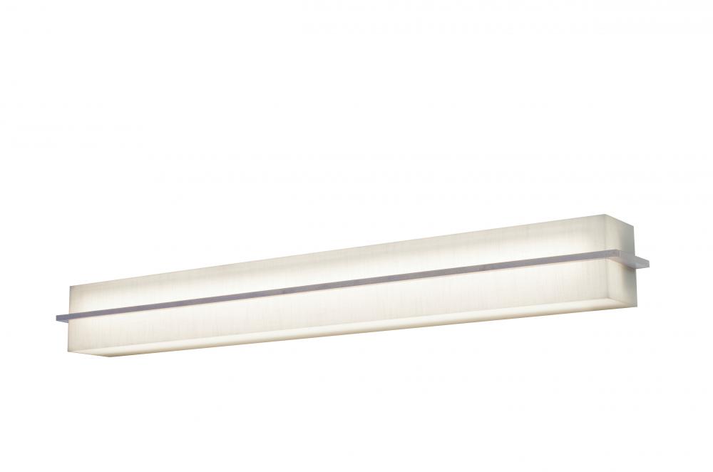 Apex - Vanity Light Fixture - 3 Ft. - Weather Grey Finish - Linen White Wood/Acrylic Shade