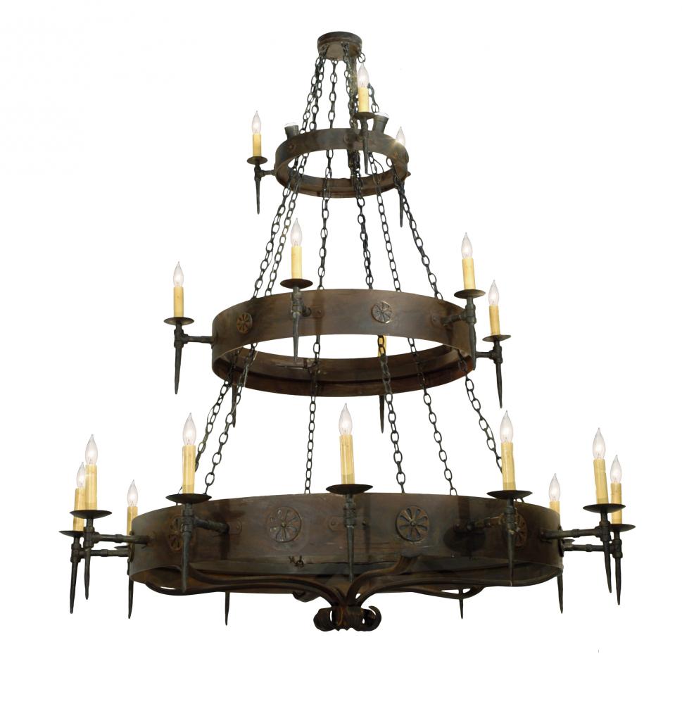 72&#34; Wide Warwick 21 Light Three Tier Chandelier