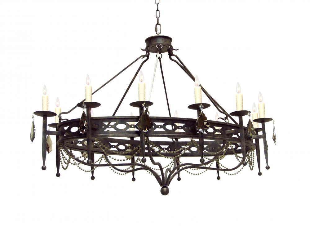 60&#34; Long Jasmine 12 LT Oblong Chandelier