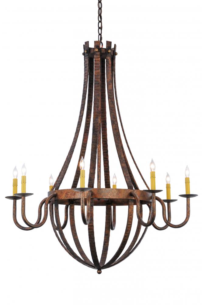 42&#34; Wide Barrel Stave Madera 8 LT Chandelier