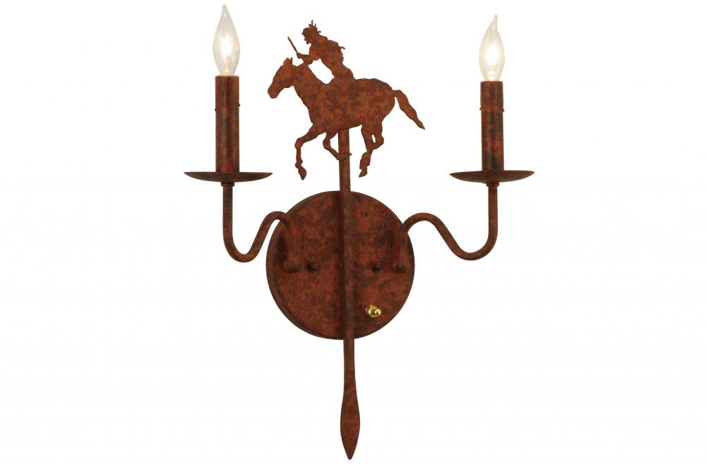 13&#34; Wide High Plains Rider 2 Light Wall Sconce