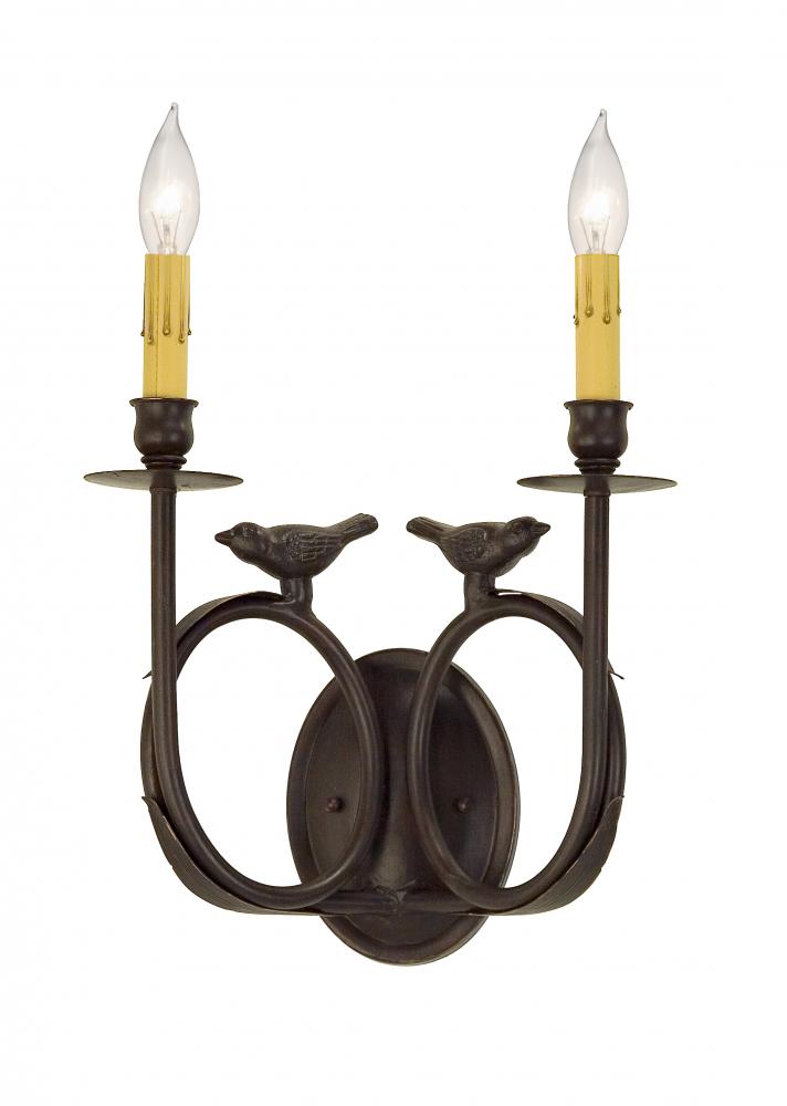 12&#34; Wide Ornith 2 Light Wall Sconce