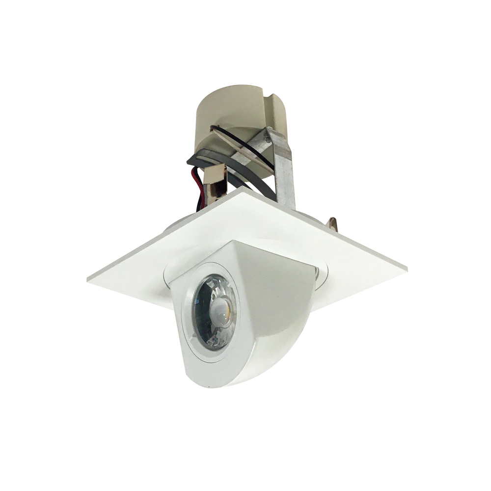 4&#34; Cobalt Square Adjustable Elbow LED Retrofit, 800lm / 12W, 3000K, Matte Powder White Finish