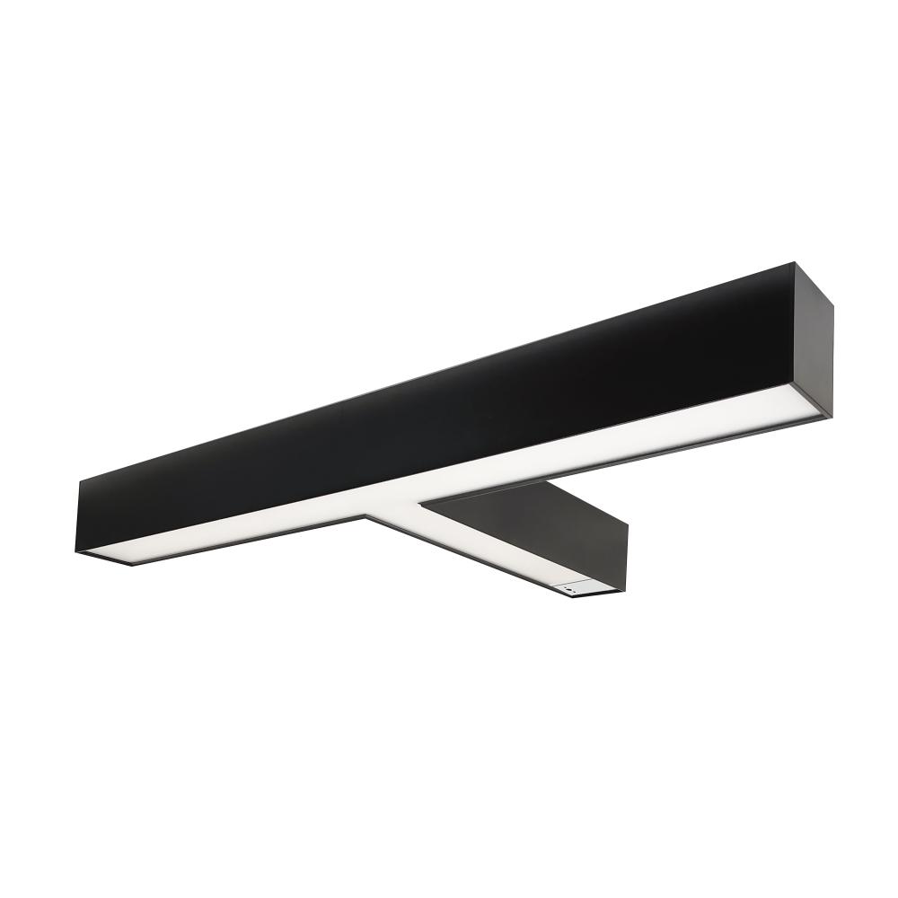 &#34;T&#34; Shaped L-Line LED Indirect/Direct Linear, 5027lm / Selectable CCT, Black Finish, with