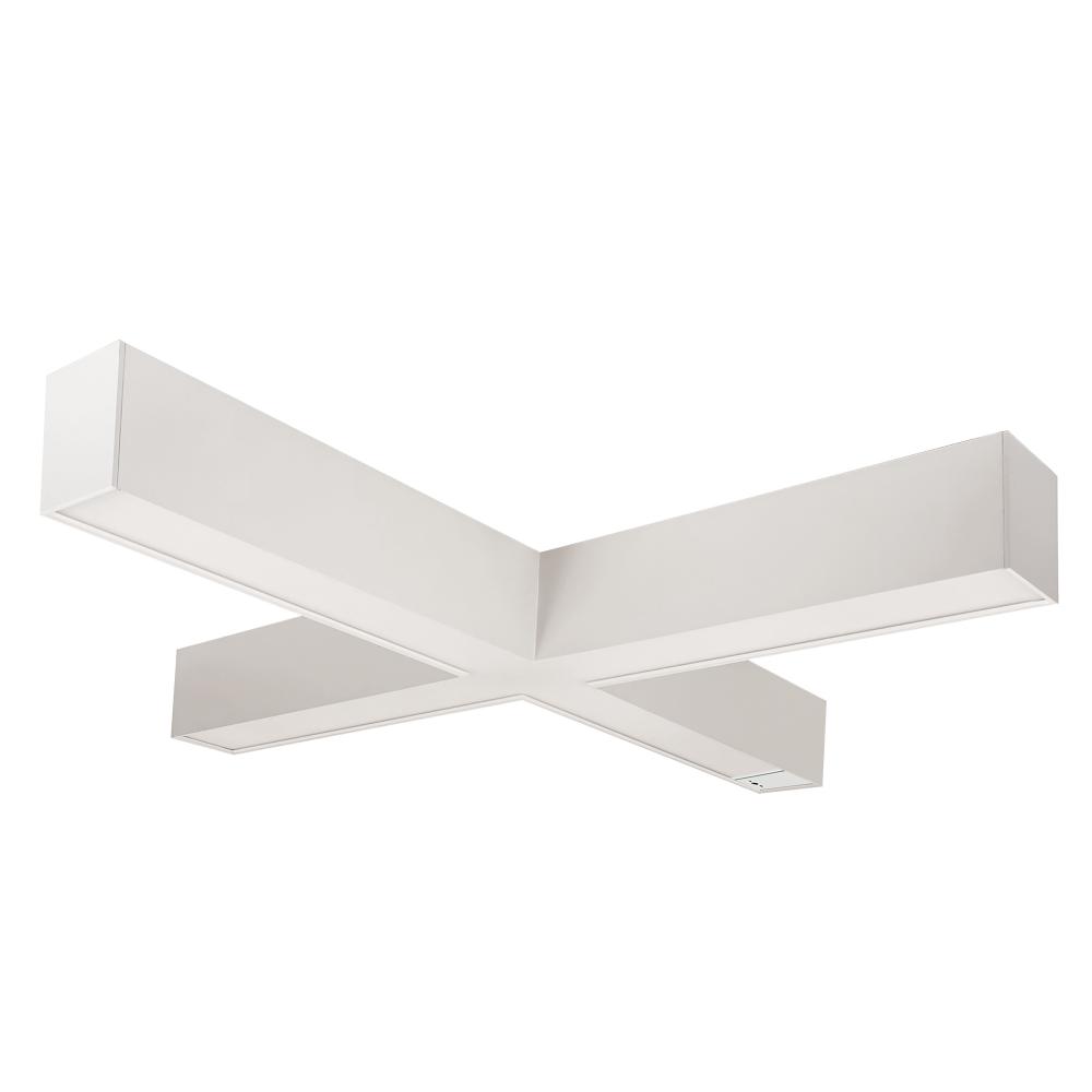 &#34;X&#34; Shaped L-Line LED Indirect/Direct Linear, 6028lm / Selectable CCT, White finish, with