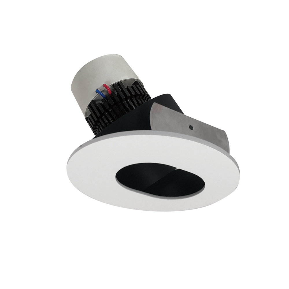 4&#34; Pearl LED Round Adjustable Slot Aperture Retrofit, 1000lm / 12W, 3000K, Black Slot Aperture /