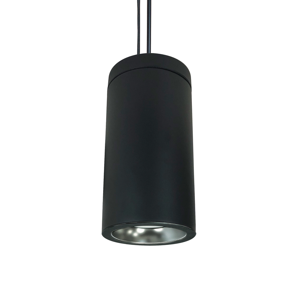 6&#34; Cobalt Pendant Mount Cylinder, Black, 1000L, 3000K, Black /Black Reflector, 120V Triac/ELV