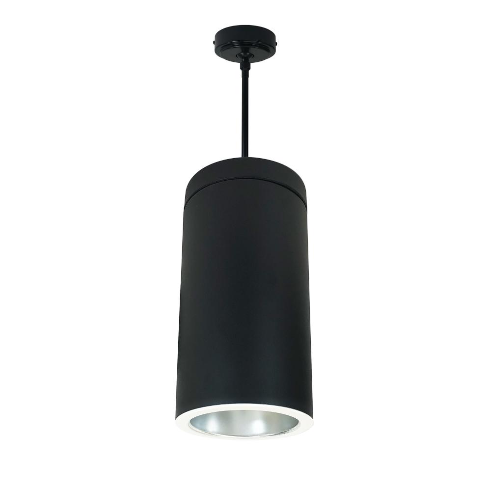 6&#34; Sapphire III Pendant Mount Black Cylinder, Diffused Clear Reflector/ Matte Powder White