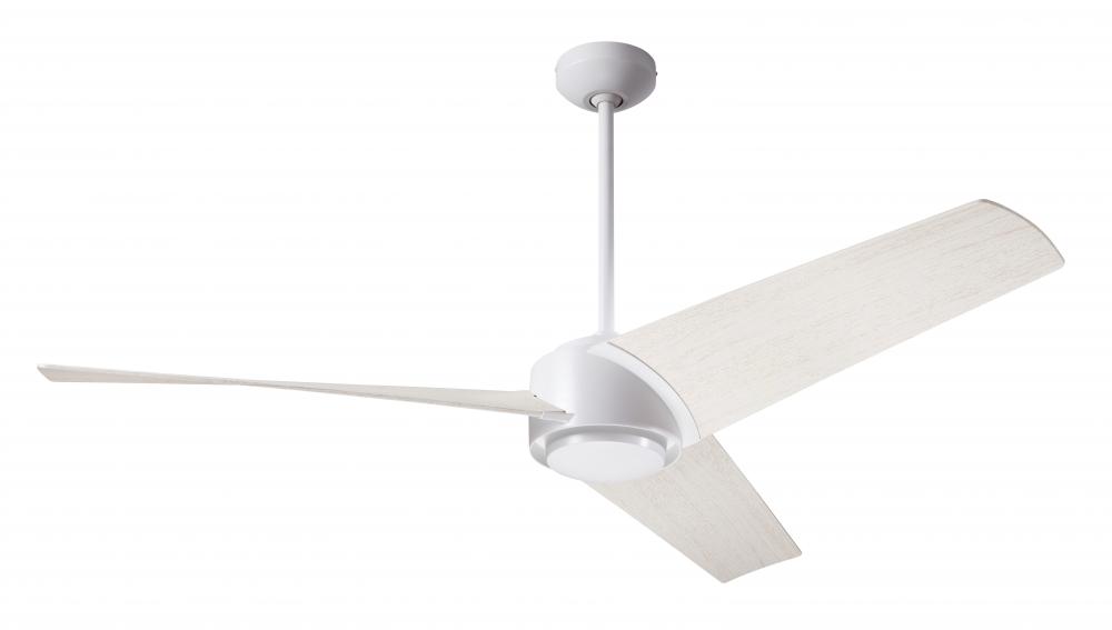 Ambit DC Fan- Matte White Finish; 56&#34; Whitewash Blades; No Light; Wall Control