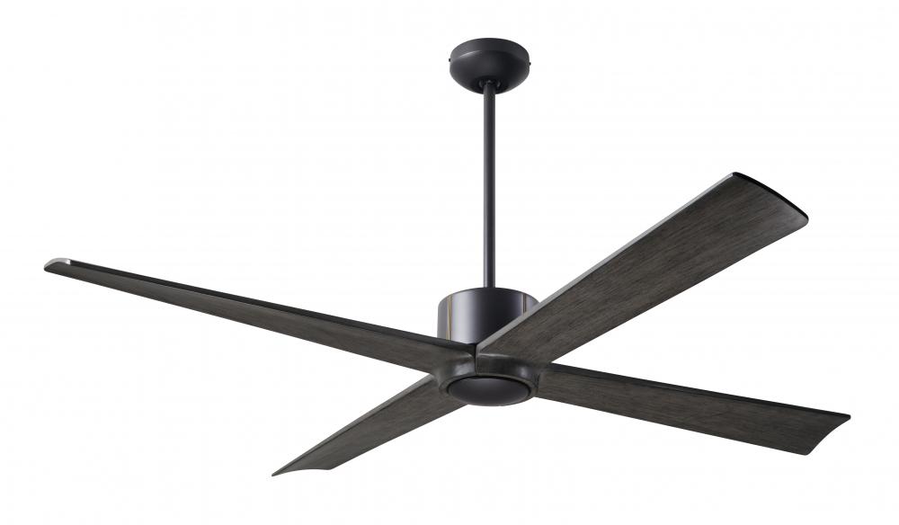 Nouveau DC Fan; Dark Bronze Finish w/ Brass; 56&#34; Ebony Blades; No Light; Remote Control