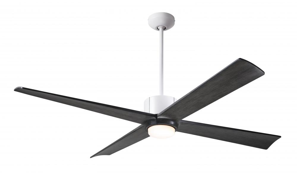 Nouveau DC Fan; Matte White Finish w/ Graphite; 56&#34; Ebony Blades; 17W LED; Wall Control