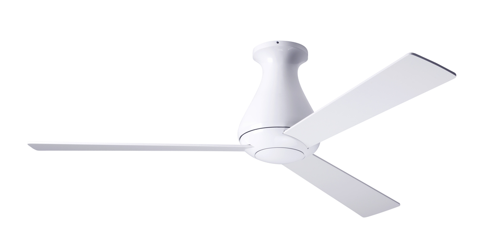 Altus Flush Fan; Gloss White Finish; 52&#34; Aluminum Blades; No Light; Wall Control with Remote Han