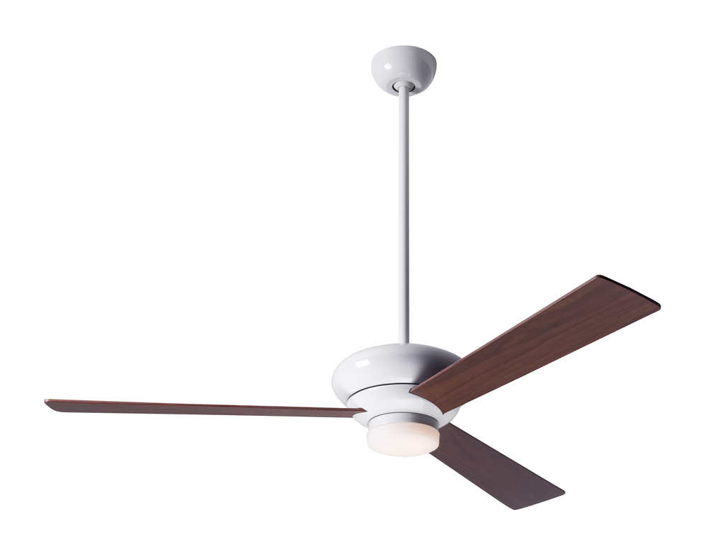 Altus Fan; Gloss White Finish; 52&#34; Mahogany Blades; 17W LED; Wall Control with Remote Handset (2