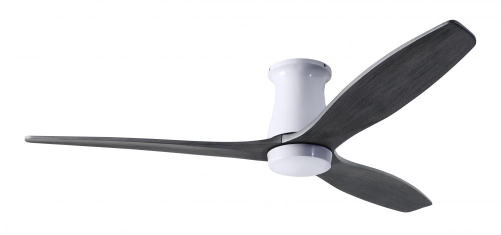 Arbor Flush DC Fan; Gloss White Finish; 54&#34; Ebony Blades; No Light; Wall Control