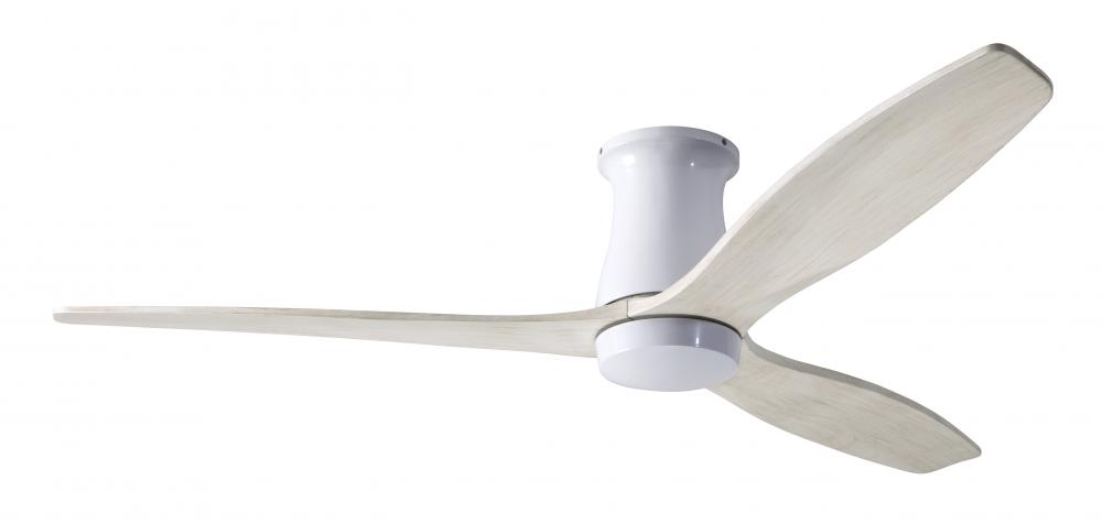 Arbor Flush DC Fan; Gloss White Finish; 54&#34; Whitewash Blades; No Light; Wall/Remote Combo Contro