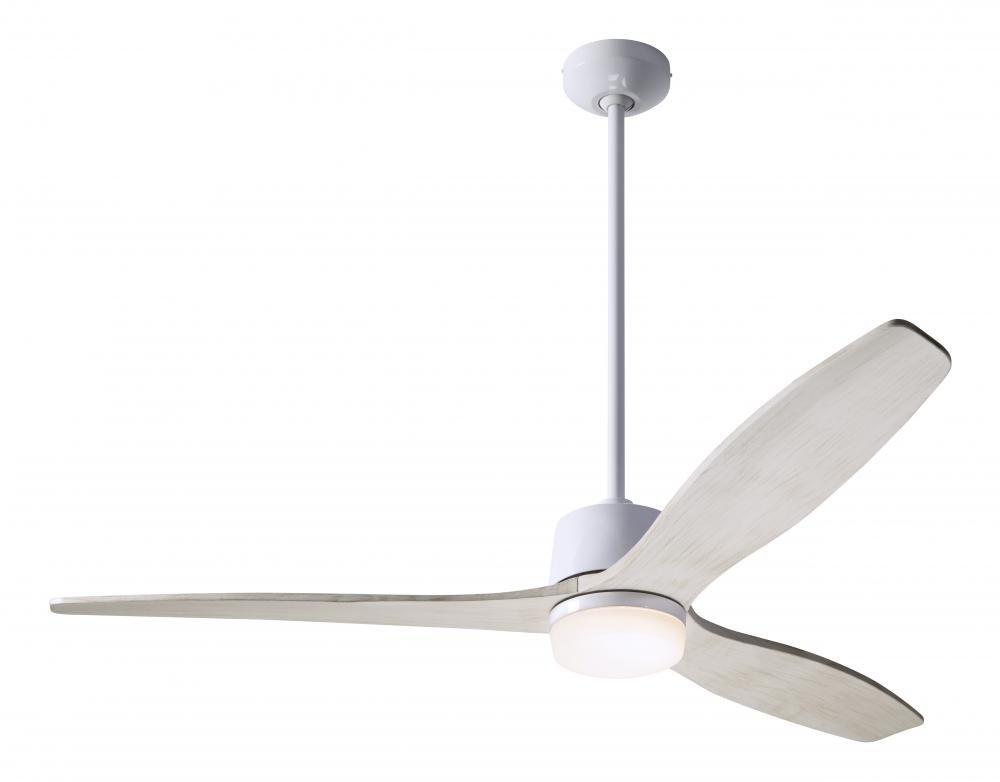 Arbor DC Fan; Gloss White Finish; 54&#34; Whitewash Blades; 17W LED; Wall Control