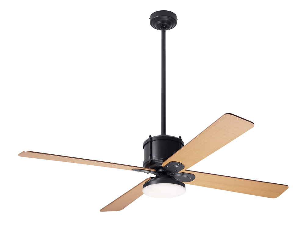 Industry DC Fan; Dark Bronze Finish; 50&#34; Maple Blades; 20W LED Open; Wall Control