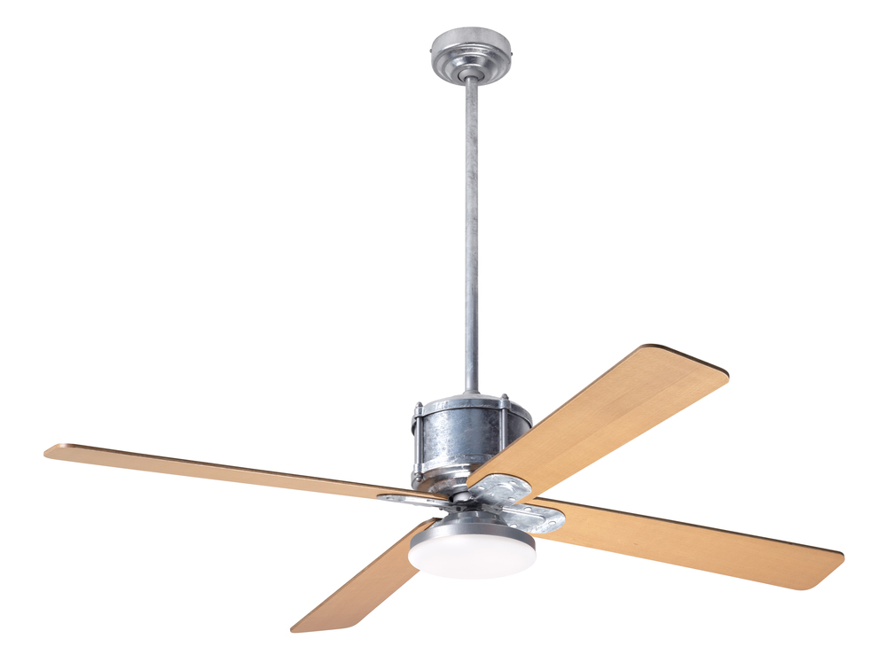 Industry DC Fan; Galvanized Finish; 50&#34; Maple Blades; 20W LED Open; Wall Control