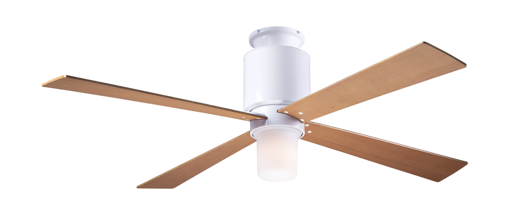 Lapa Flush Fan; Gloss White Finish; 50&#34; Maple Blades; 17W LED; Wall Control with Remote Handset