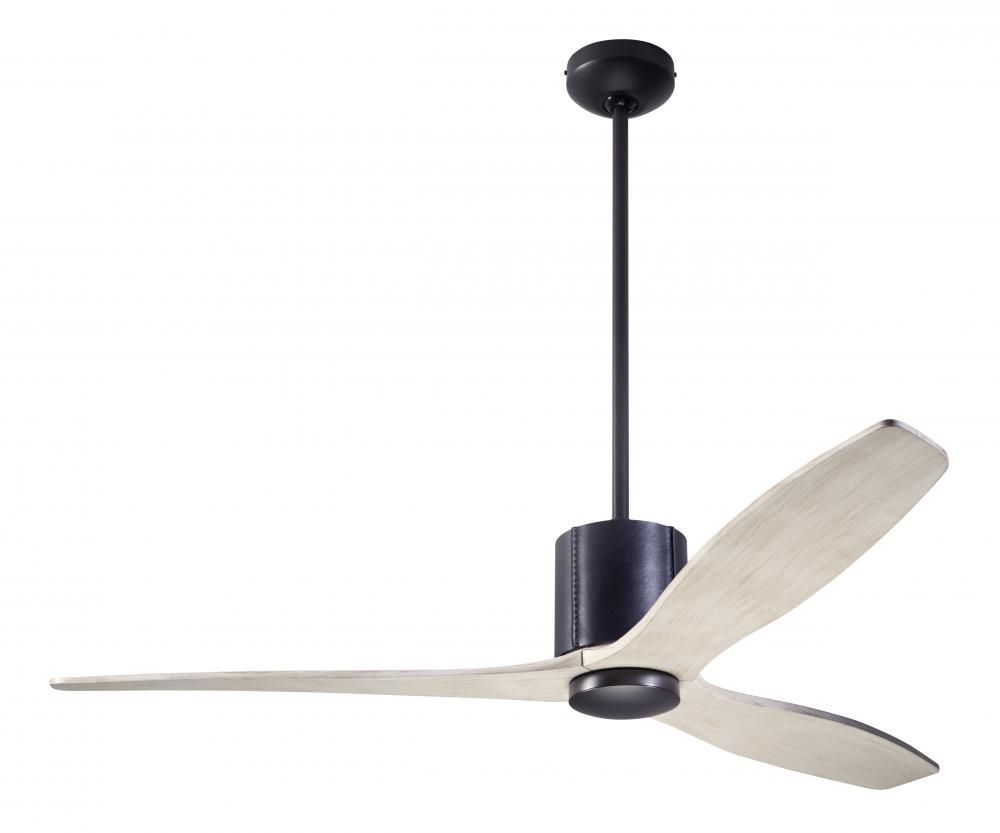 LeatherLuxe DC Fan; Dark Bronze Finish with Black Leather; 54&#34; Whitewash Blades; No Light; Wall