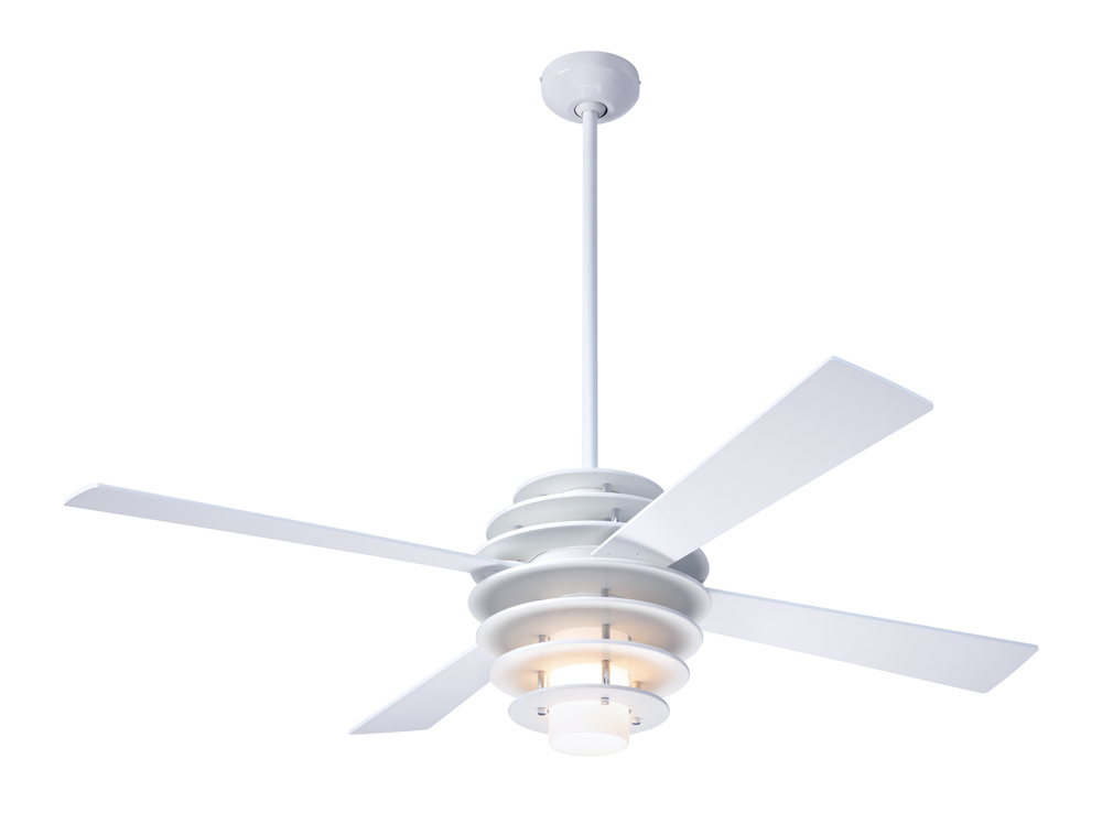 Stella Fan; White/Gloss White Finish; 52&#34; Maple Blades; 17W LED; Wall Control with Remote Handse