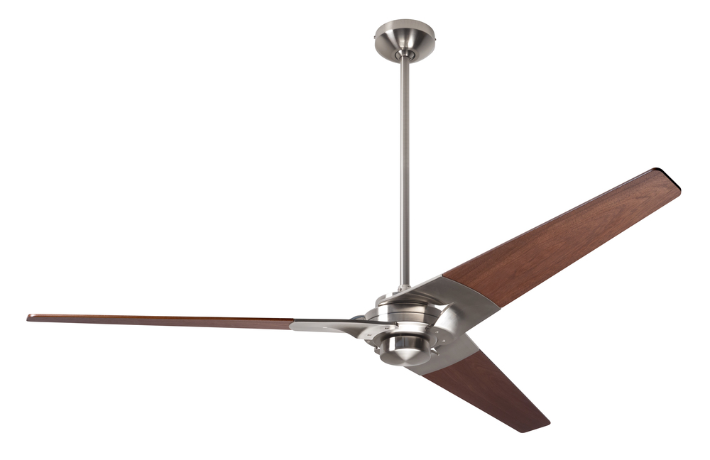 Torsion Fan; Bright Nickel Finish; 62&#34; Mahogany Blades; No Light; Fan Speed and Light Control (2