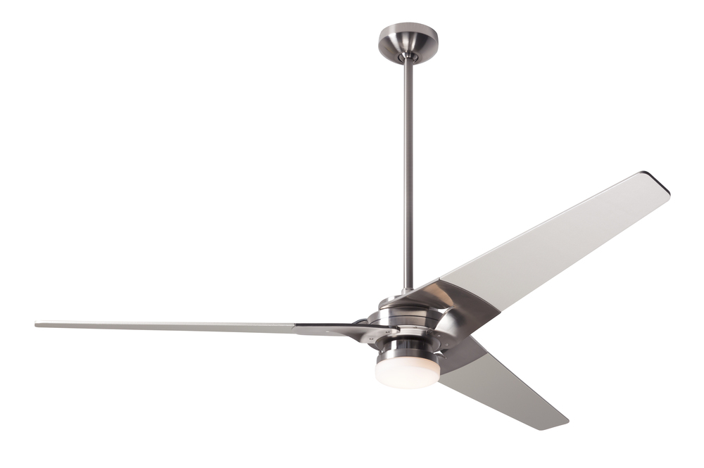 Torsion Fan; Bright Nickel Finish; 62&#34; Black Blades; 17W LED; Fan Speed and Light Control (3-wir