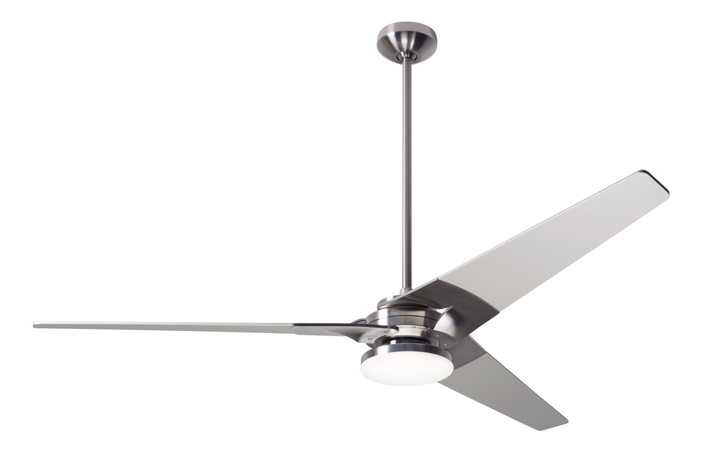 Torsion Fan; Bright Nickel Finish; 62&#34; Whitewash Blades; 20W LED; Wall Control with Remote Hands