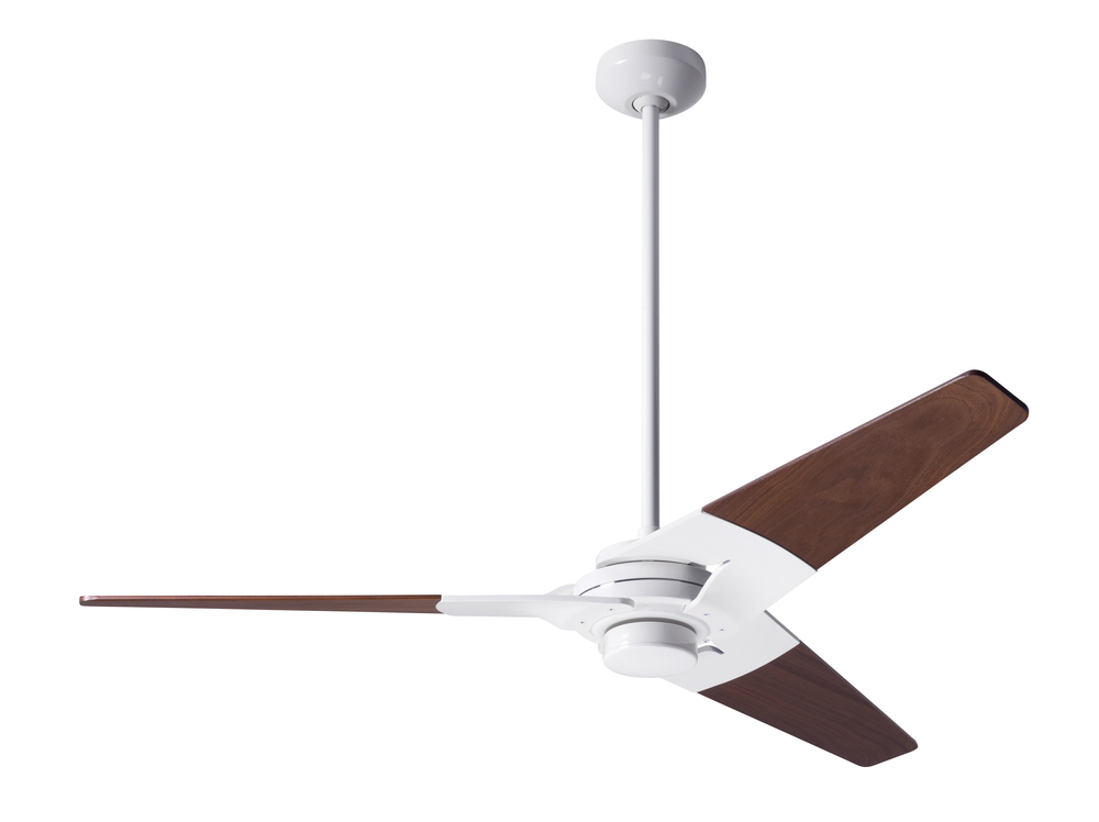 Torsion Fan; Gloss White Finish; 52&#34; Mahogany Blades; No Light; Fan Speed and Light Control (2-w