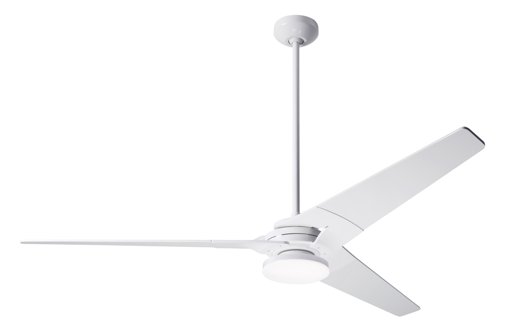 Torsion Fan; Gloss White Finish; 62&#34; Graywash Blades; 20W LED; Fan Speed and Light Control (2-wi