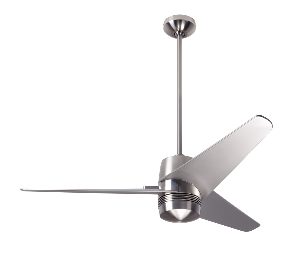 Velo DC Fan; Bright Nickel Finish; 48&#34; Dark Blades; No Light; Handheld Remote Control