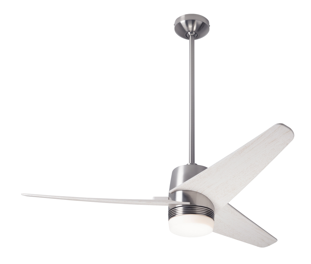 Velo DC Fan; Bright Nickel Finish; 48&#34; Whitewash Blades; 17W LED; Handheld Remote Control