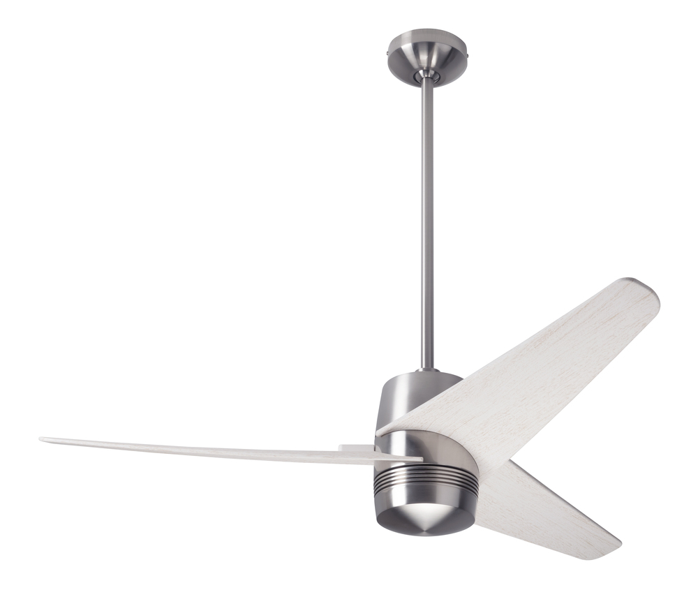 Velo DC Fan; Bright Nickel Finish; 48&#34; Whitewash Blades; No Light; Wall/Remote Combo Control