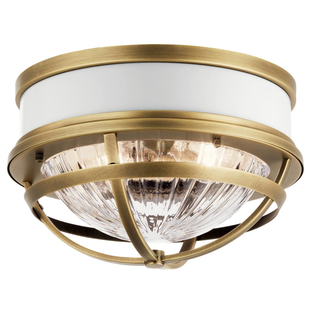 Tollis™ 12&#34; 2 Light Flush Mount Natural Brass