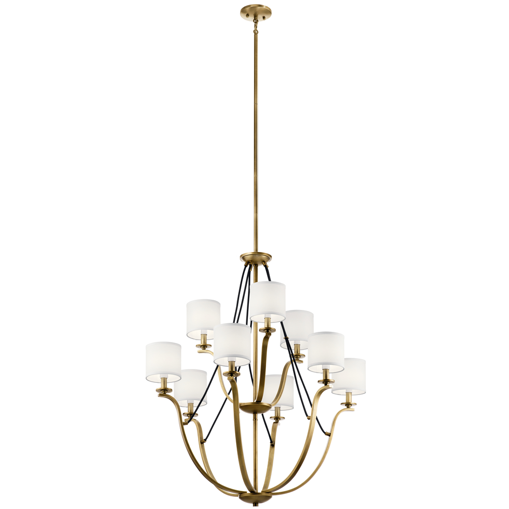 Thisbe™ 33&#34; 9 Light 2 Tier Chandelier Natural Brass