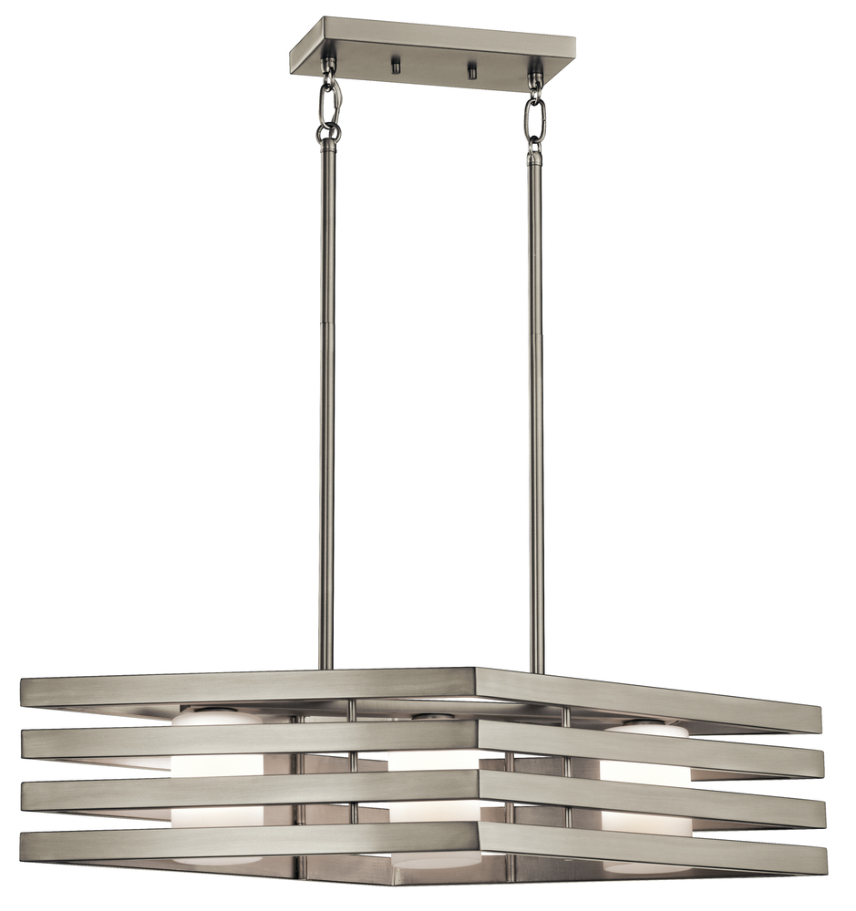 Realta 3 Light Linear Chandelier Brushed Nickel