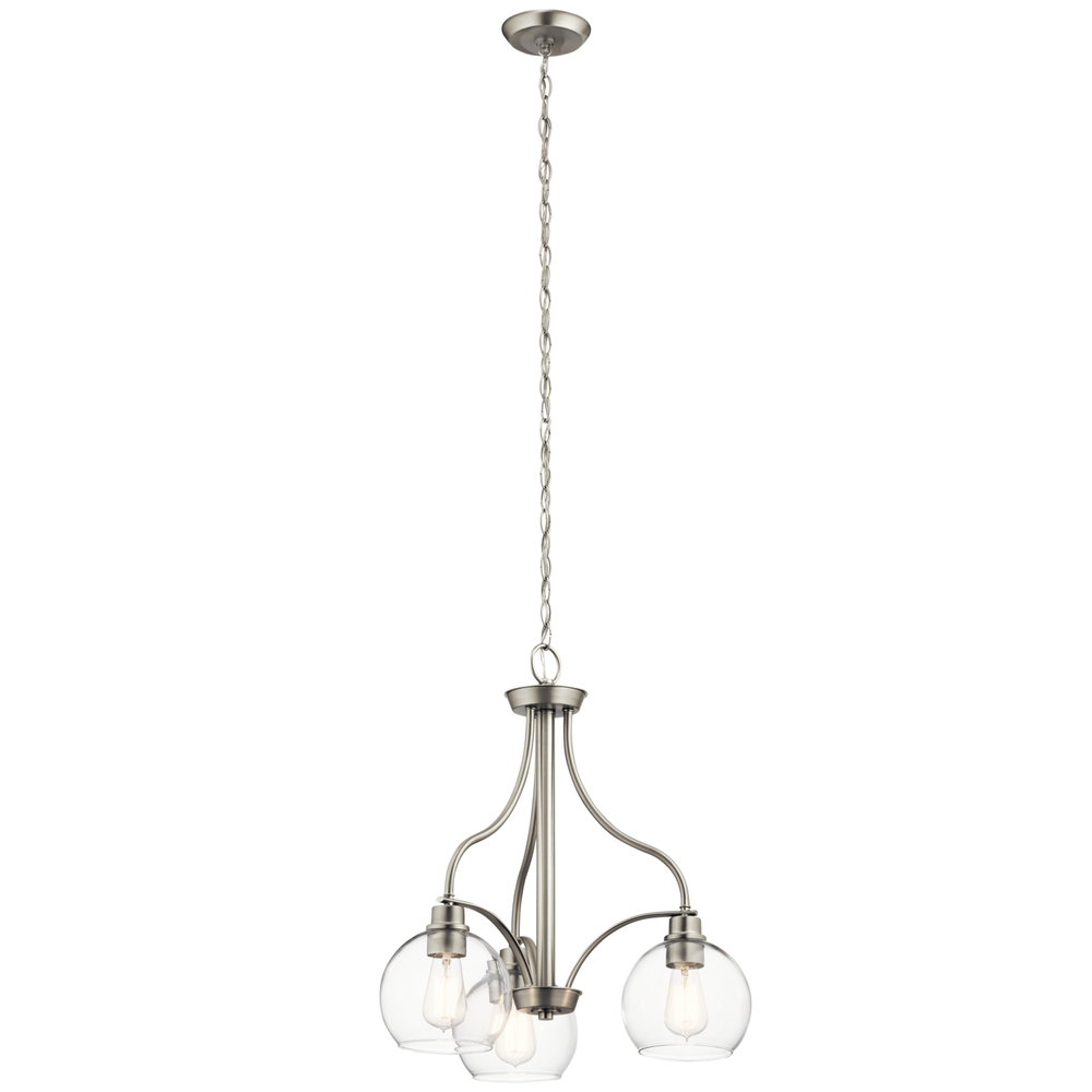 Harmony 3 Light Chandelier Brushed Nickel