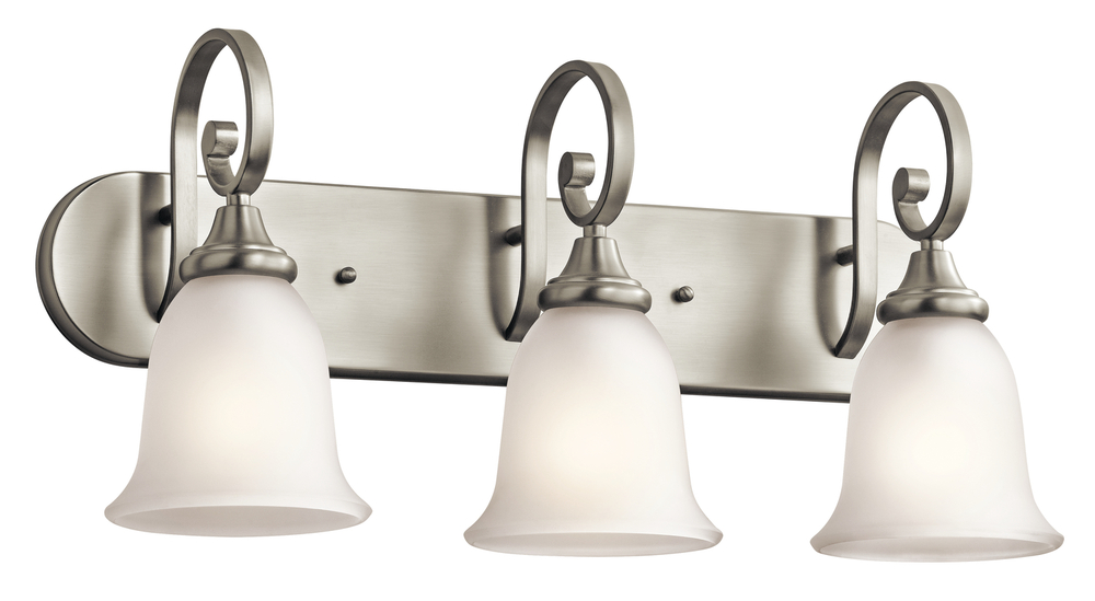 Monroe 24&#34; 3 Light Vanity Light with Satin Etched Glass in Brushed Nickel