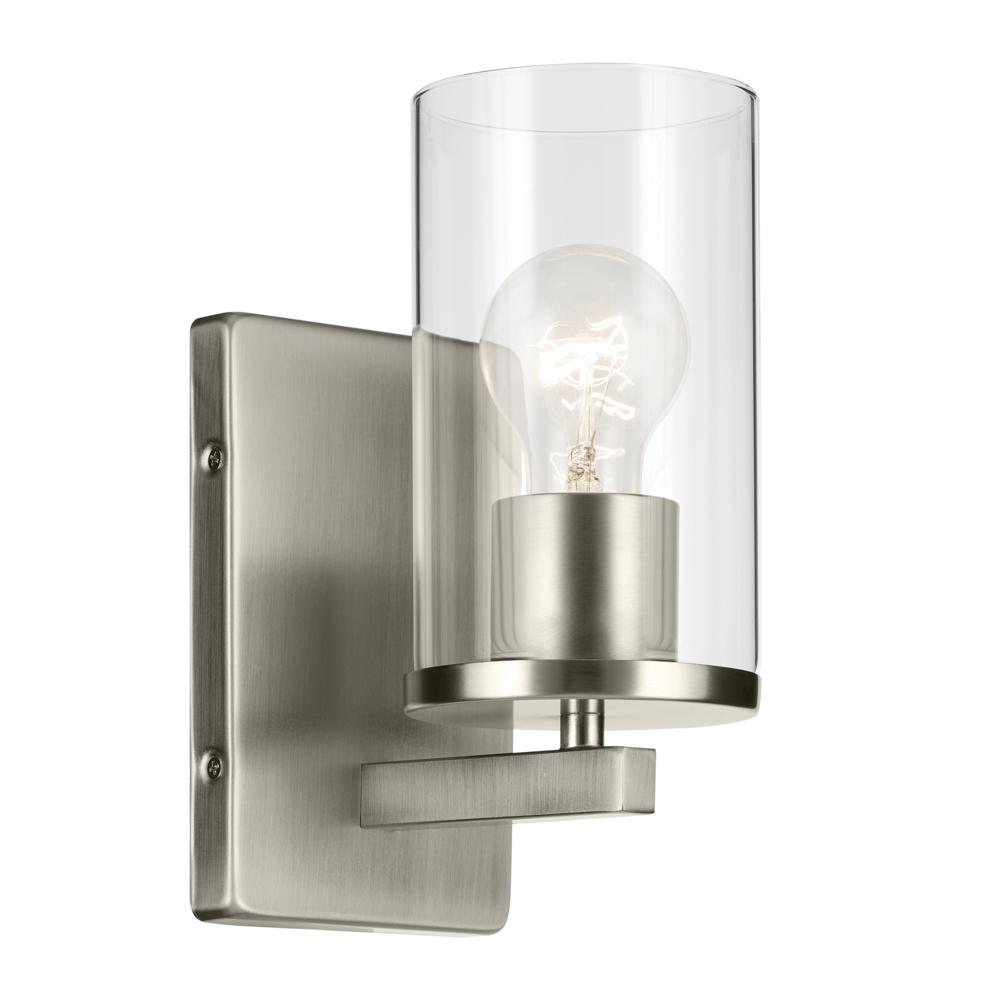 Crosby 4.5&#34; 1-Light Wall Sconce with Clear Glass in Brushed Nickel