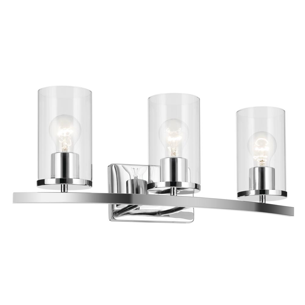 Crosby 23&#34; 3-Light Vanity Light with Clear Glass in Chrome