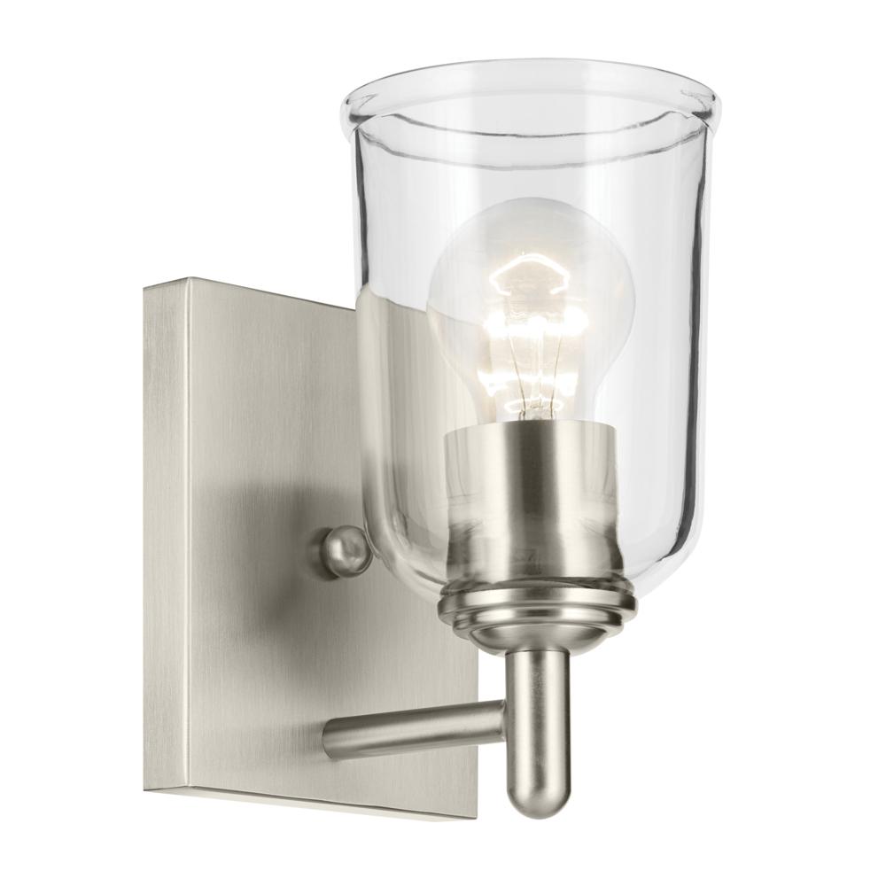 Shailene 5&#34; 1-Light Wall Sconce with Clear Glass in Brushed Nickel