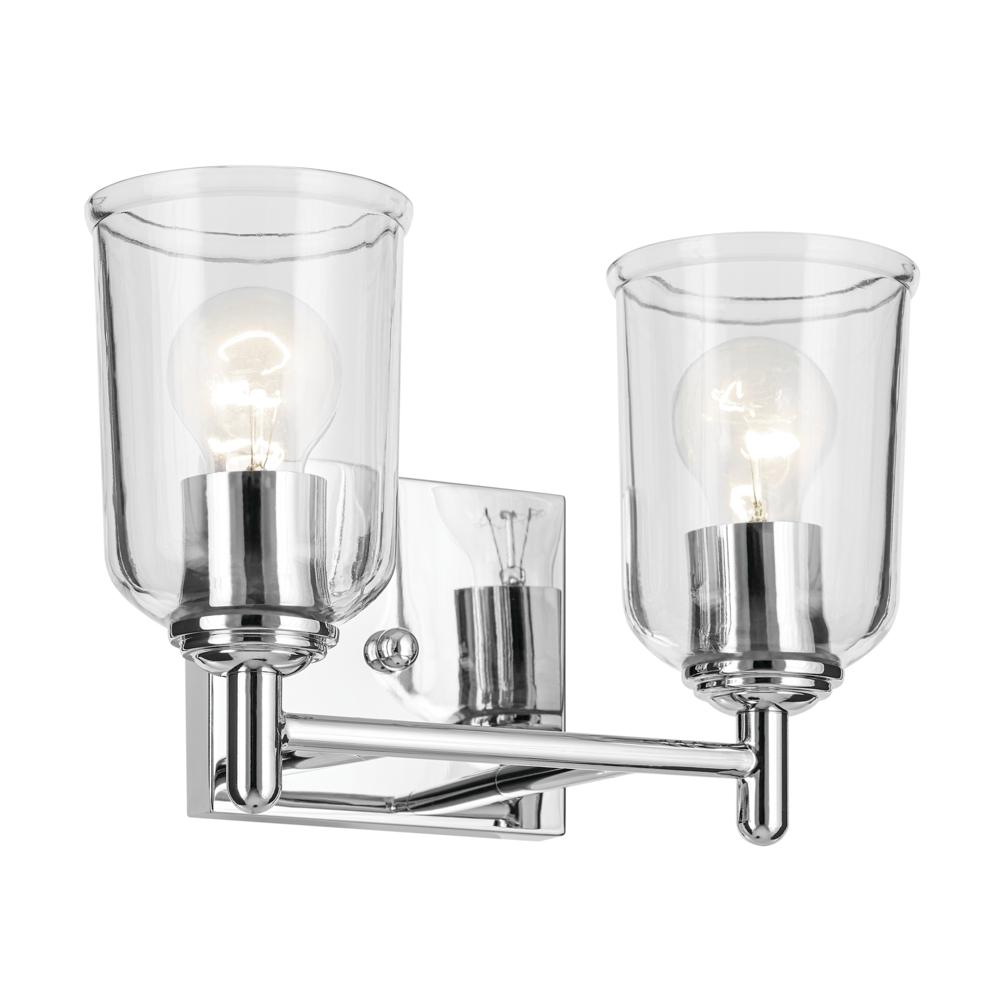 Shailene 12.5&#34; 2-Light Vanity Light with Clear Glass in Chrome