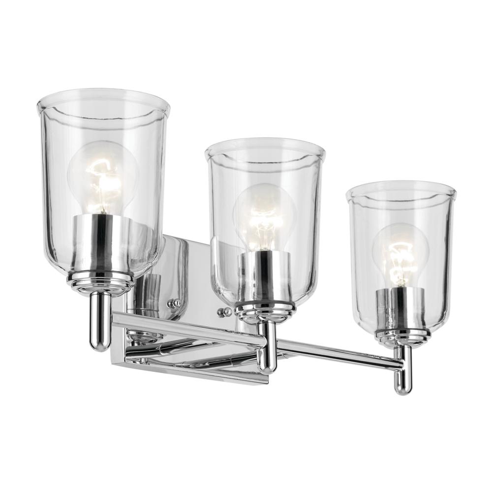 Shailene 21&#34; 3-Light Vanity Light with Clear Glass in Chrome