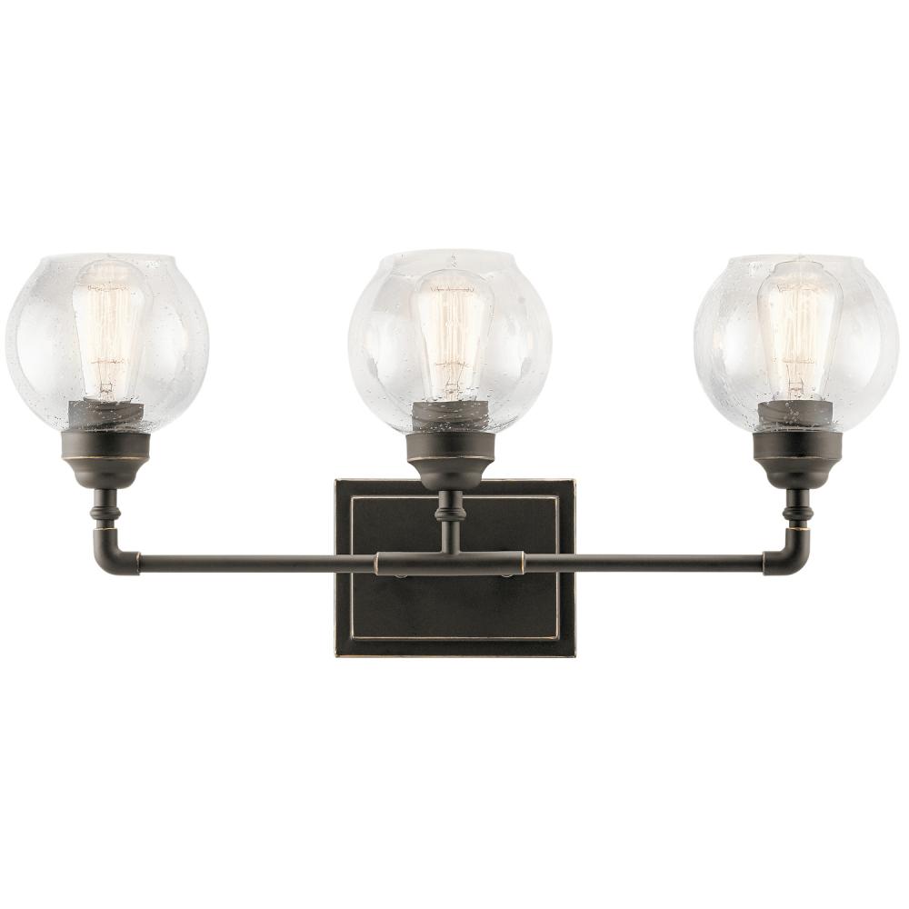 Niles 24&#34; 3 Light Vanity Light with Clear Seeded Glass in Olde Bronze®