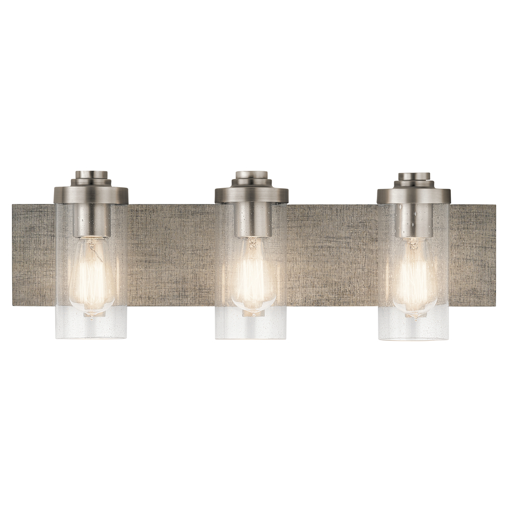 Dalwood 24&#34; 3 Light Vanity Light with Clear Seeded Glass with Classic Pewter