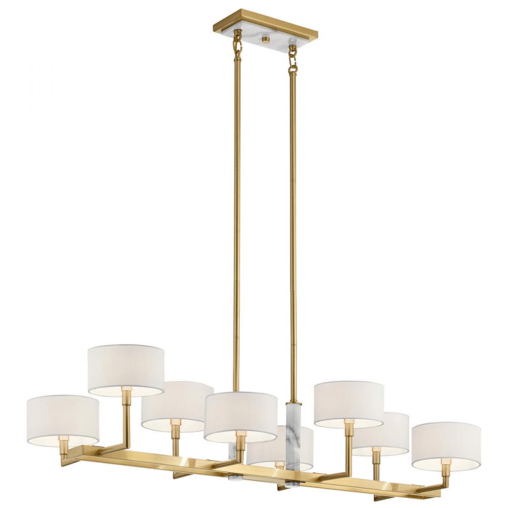 Laurent 46&#34; 8 Light Linear Chandelier in Champagne Gold