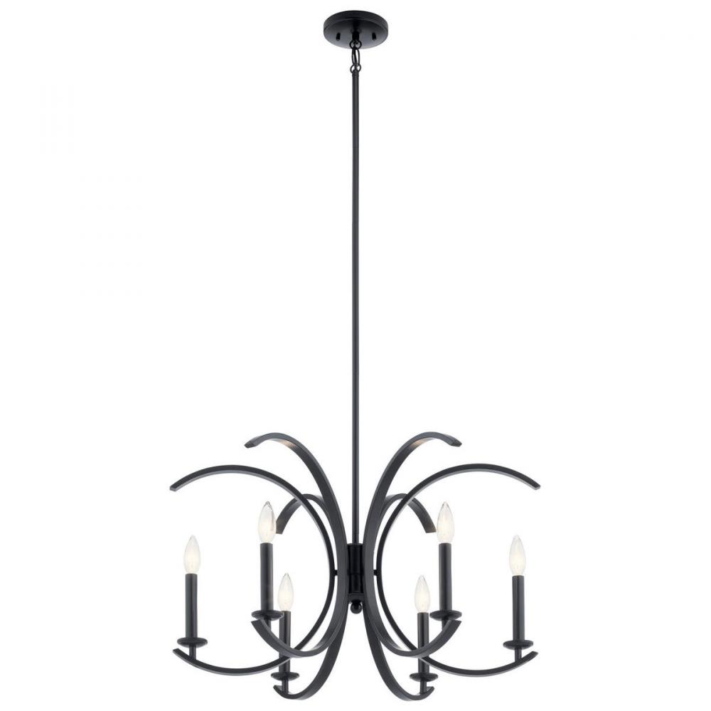 Cassadee 16.5&#34; 6 Light Chandelier in Black