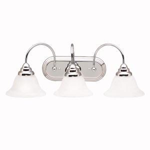 Telford 24.75&#34; 3 Light Vanity Light with Alabaster Swirl Glass in Chrome